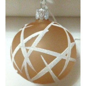 Czech Slovakia Republic Glass Christmas Ornament Gold Silver Geometric  2.5" New